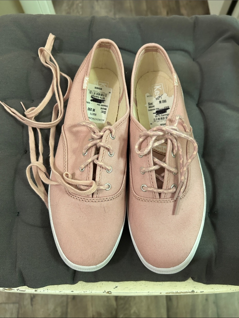 Keds Pink Canvas Low-Top Lace-Up Sneakers